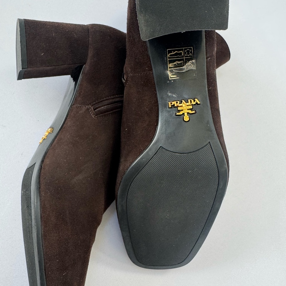 Women’s PRADA Brown Suede Ankle Boots - Picture 6 of 11